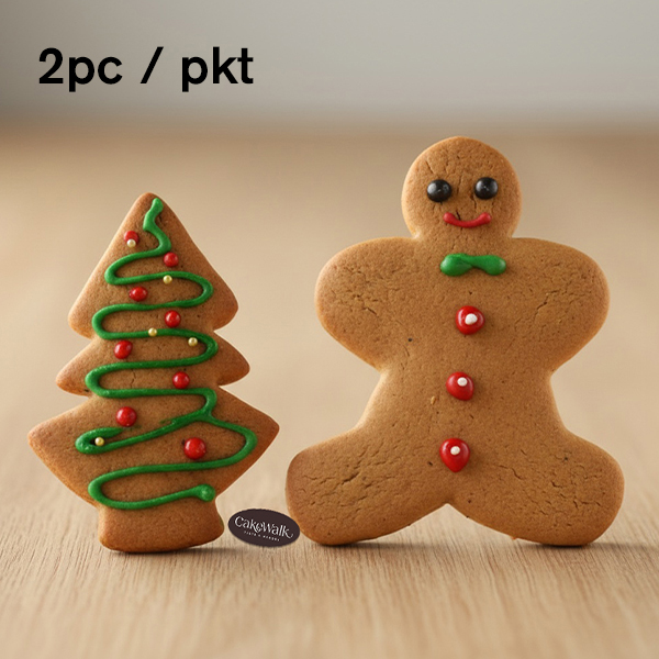 Gingerbread Man & Tree Cookies – Green & Red Piping