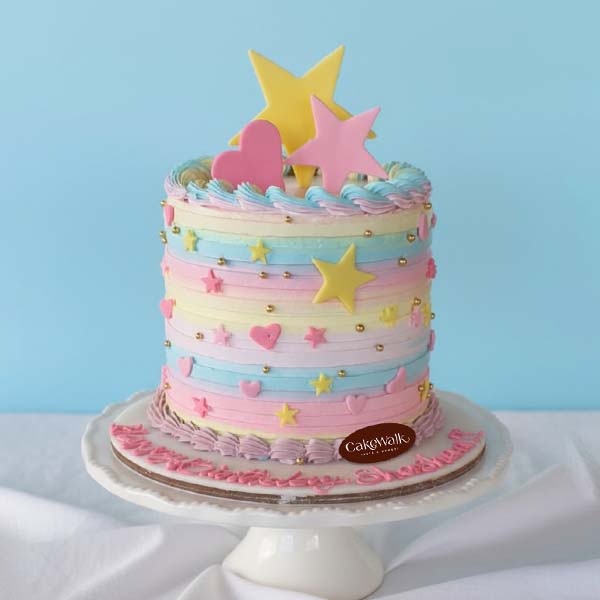 Pastel Star Birthday Cake