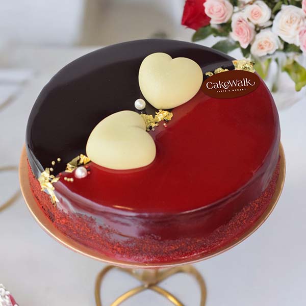 Twin Passionate Heart Cake