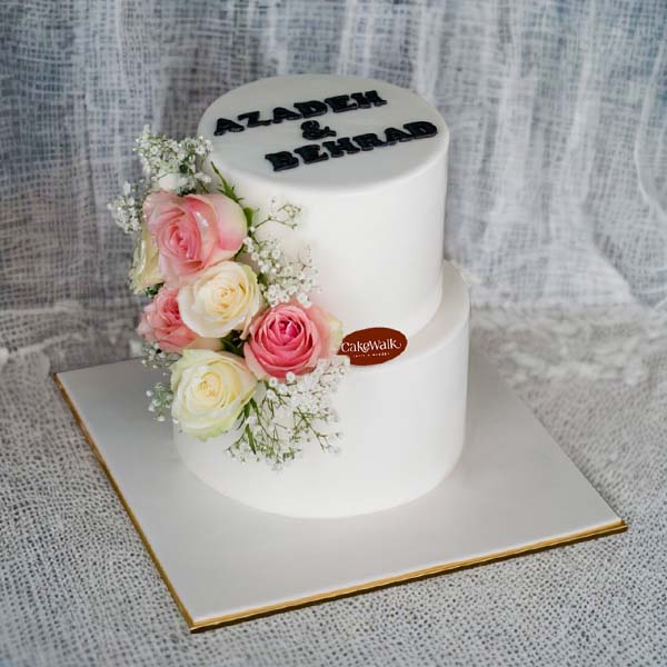 Two Tier Fresh Flower Cake