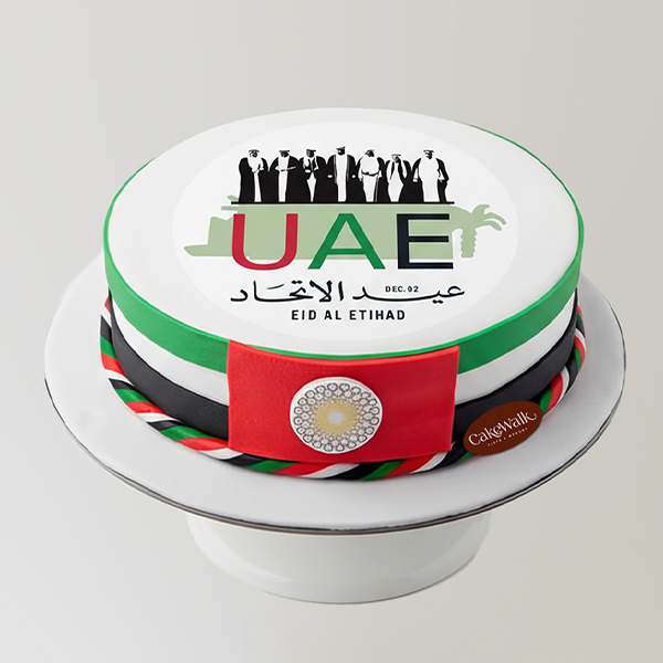 Eid Al Etihad Fondant Celebration Cake - UAE National Day Cake