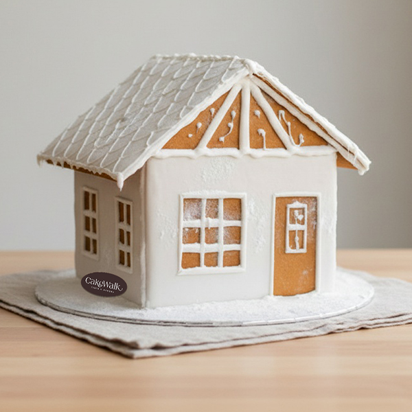 White Icing Gingerbread House | Christmas Icing Design